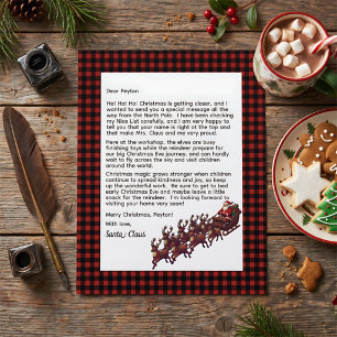 Customizable Letter From Santa Red & Black Plaid