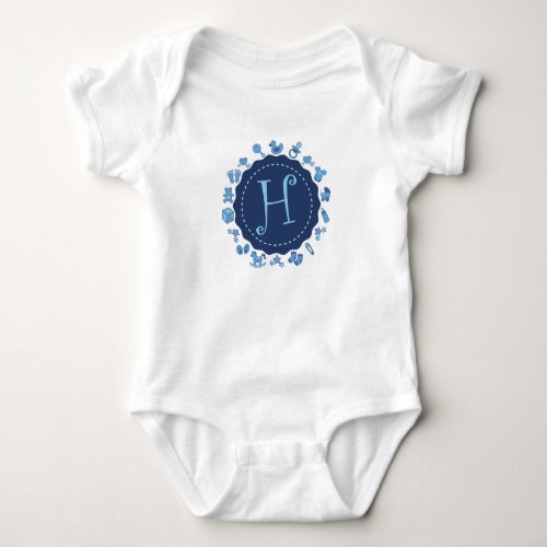 Customizable Letter H Baby Bodysuit