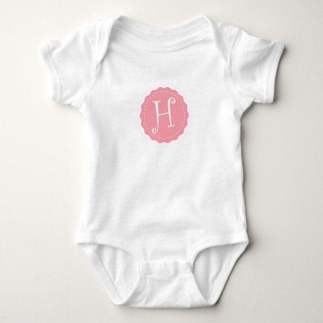 Customizable Letter "H" Baby Bodysuit (Front)