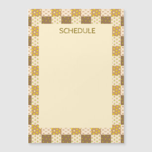 Customizable Letter Patchwork Brown Magnet