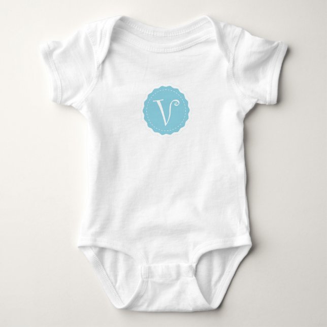 Customizable Letter "V" Baby Bodysuit (Front)