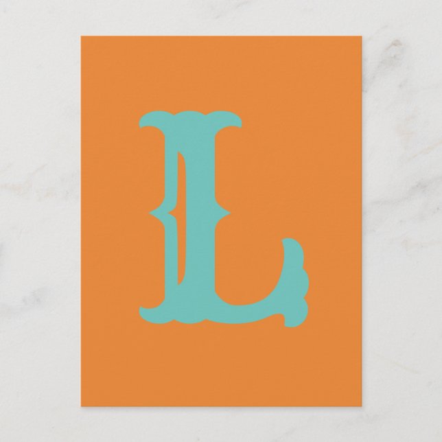 Customizable letters and colors! L Postcard (Front)