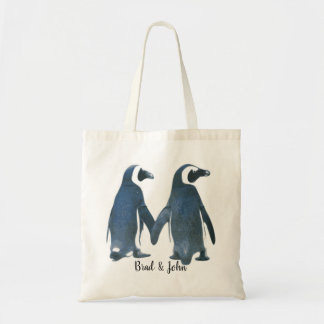 Customizable LGBTQ Gay Penguins in Love Tote Bag