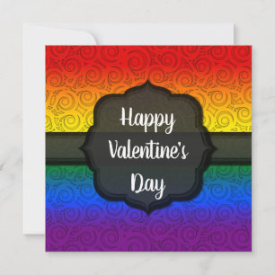 Customizable LGBTQ Gay Rainbow Valentine's Day Card
