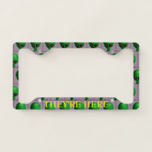 Customizable License plate Little Green Men Frame