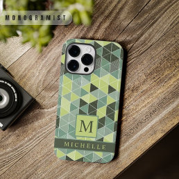 Customizable Light Dark Grey Green Geometric  Case-Mate iPhone 14 Pro Max Case