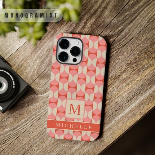 Customizable Light Dark Pink Orange Geometric  Case_Mate iPhone 14 Pro Max Case