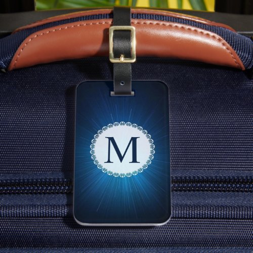 Customizable Light Navy Dark Midnight Blue Luggage Tag