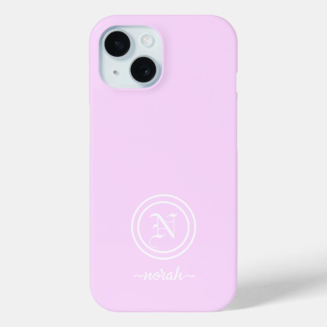 Customizable Light Purple Monogram Phone Case (Back)