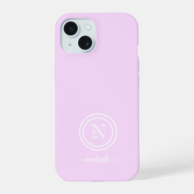 Customizable Light Purple Monogram Phone Case (Back)