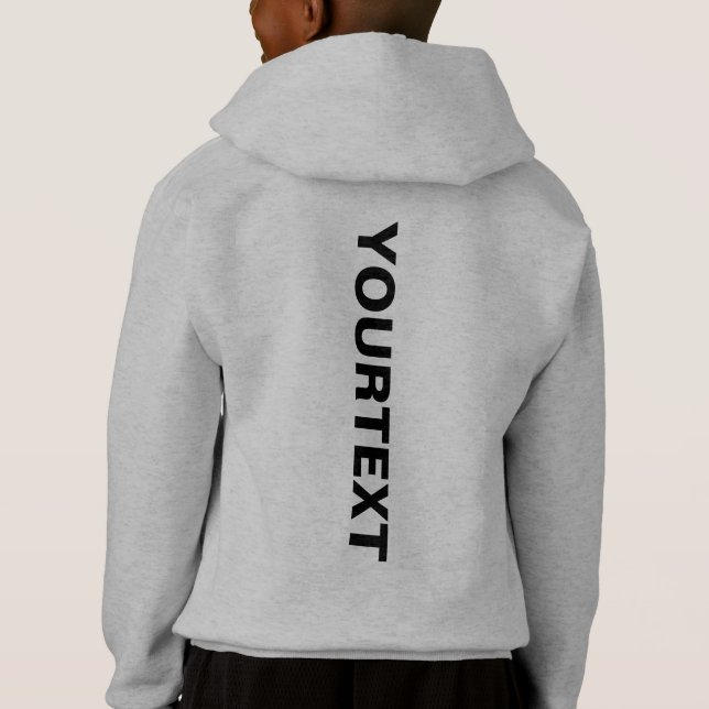 Customizable Light Steel Grey Boys Kids Template Hoodie (Back)