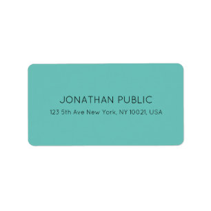 Customizable Light Teal Blue Green Elegant Address Label