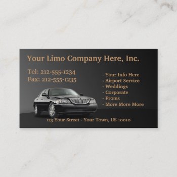 Customizable Limousine Business Cards by BigCity212 at Zazzle