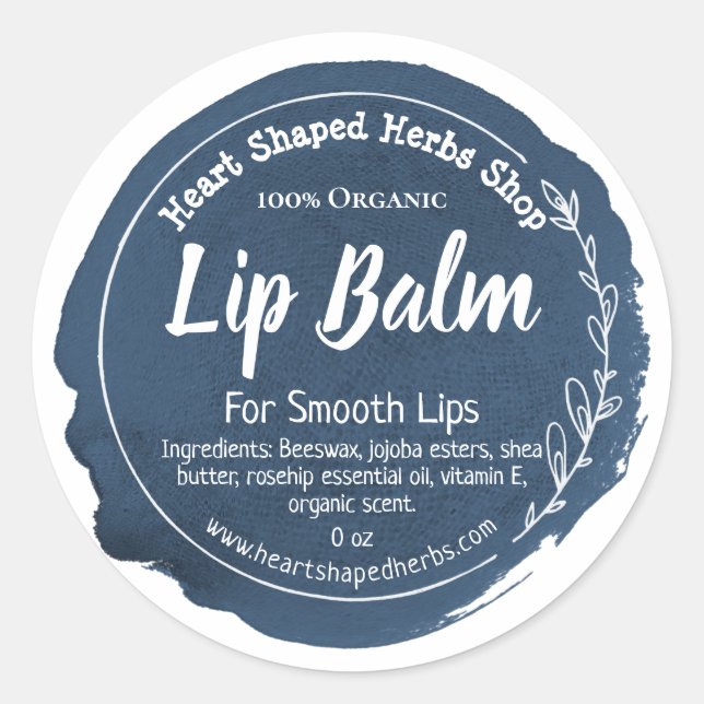 Customizable Lip Balm Label Handmade Business (Front)