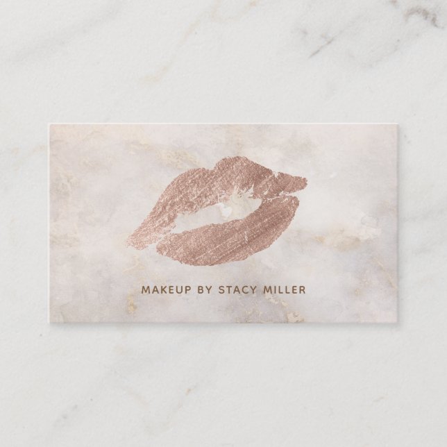 Customizable Lipstick kiss Business Cards (Front)