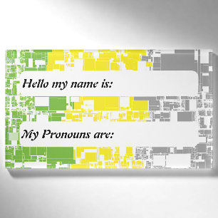 Customizable Lithromantic Geometric Pride Flag Name Tag