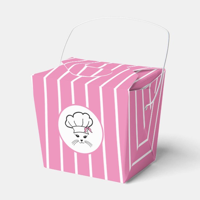 Customizable Little Cat Baker Favor Box (Front Side)