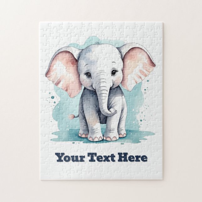 Customizable Little elephant Jigsaw Puzzle (Vertical)