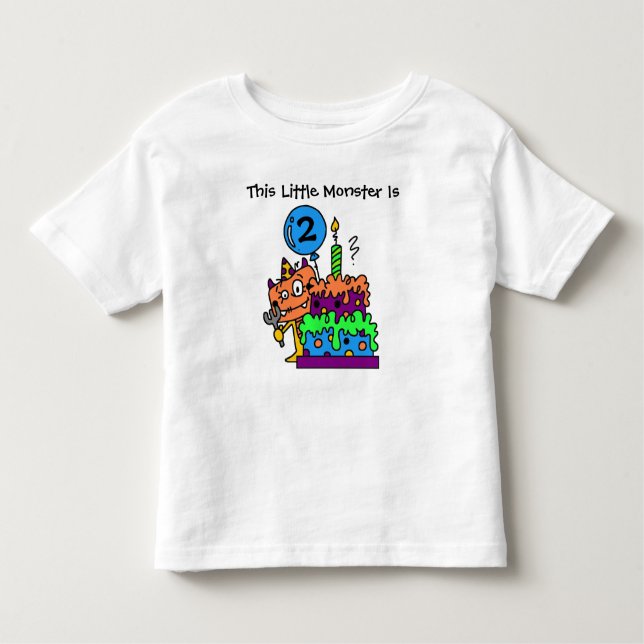 Customizable Little Monster Birthday T-shirt (Front)