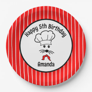 Customizable Little Mouse Baker Party Paper Plates