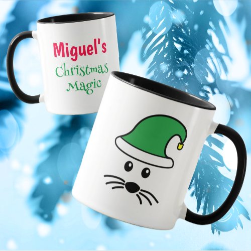 Customizable Little Mouse Santa Elf  Mug