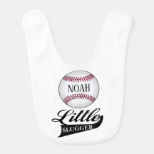 Customizable Little Slugger Baseball baby bib