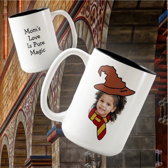 Customizable Little Wizard Photo Booth Two-Tone Co Coffee Mug (Creator Uploaded)