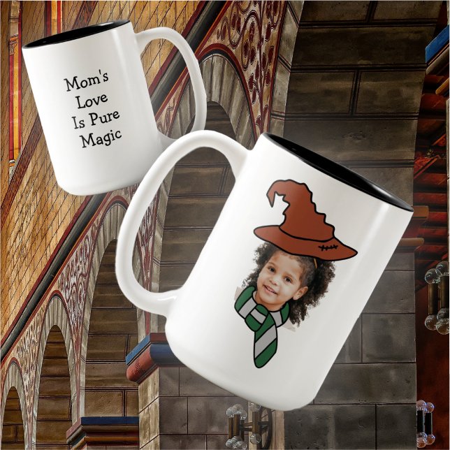 Customizable Little Wizard Photo Booth Two-Tone Co Coffee Mug (Creator Uploaded)