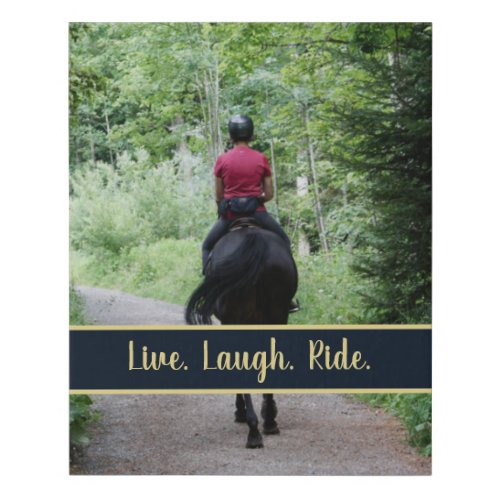 Customizable Live Laugh Ride Horseback Riding Faux Canvas Print