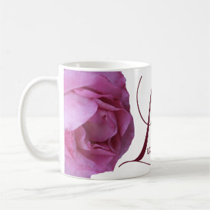 Customizable Lizzie name pretty pink rose floral Coffee Mug