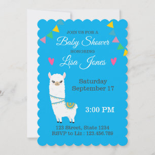 Customizable Llama Baby Shower Invitation