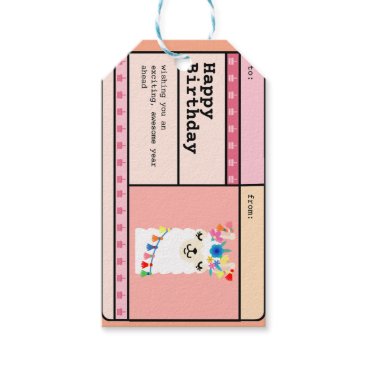 Customizable llama gift tag