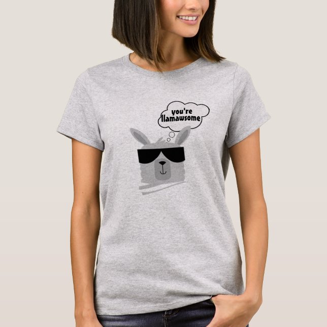 Customizable Llama Gifts for Her, Unique Awesome T-Shirt (Front)