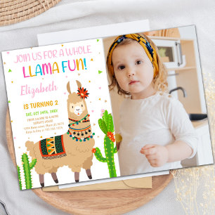 Customizable Llama Party Invitations for Kids