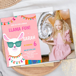 Customizable Llama Party Invitations for Kids