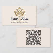 Customizable Logo And QR code Soft Warm Ivory 