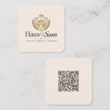 Customizable Logo And QR code Soft Warm Ivory 