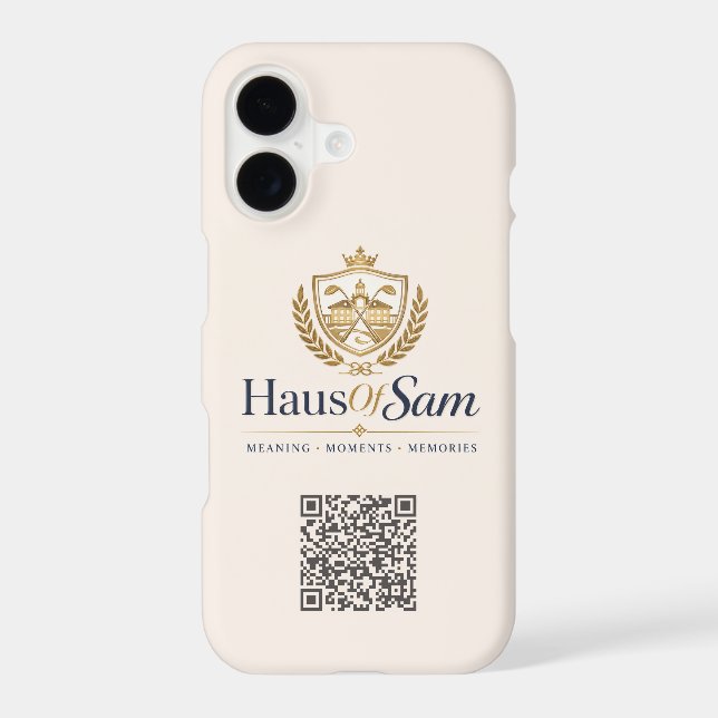Customizable Logo And QR code Soft Warm Ivory  Case-Mate iPhone Case (Back)