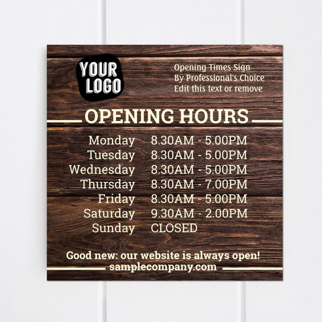Customizable Logo And Text Business Opening Hours  Poster (Creator Uploaded)