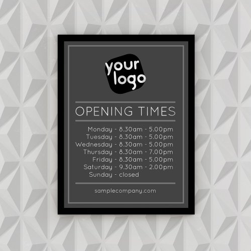  Customizable Logo And Text Business Opening Hours Poster