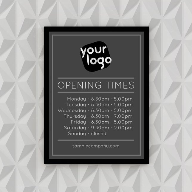  Customizable Logo And Text Business Opening Hours Poster (Creator Uploaded)