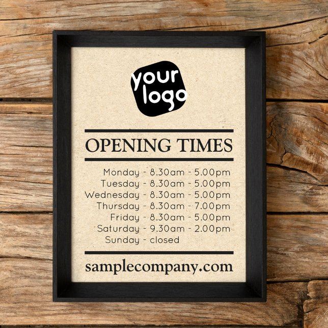  Customizable Logo And Text Business Opening Hours Poster (Creator Uploaded)