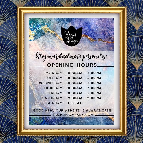  Customizable Logo And Text Business Opening Hours Poster