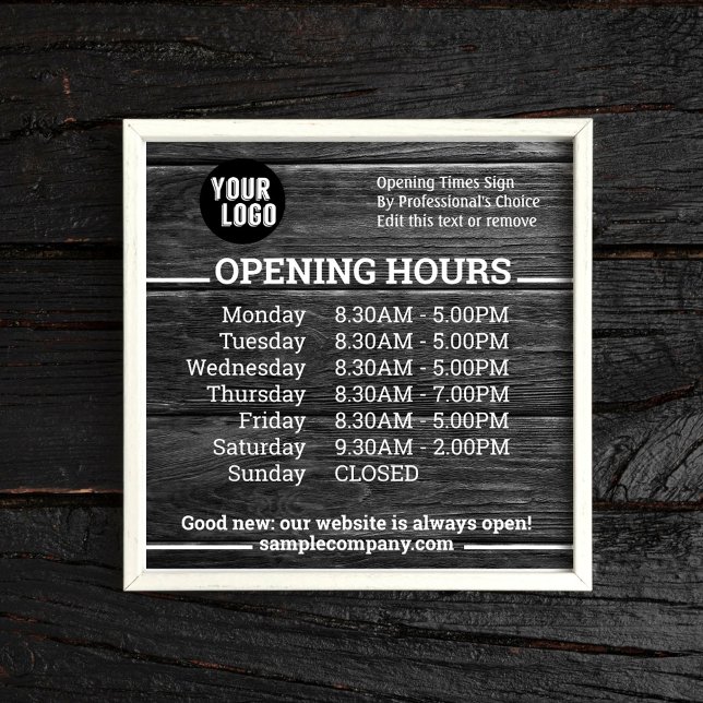 Customizable Logo And Text Business Opening Hours  Poster (Creator Uploaded)
