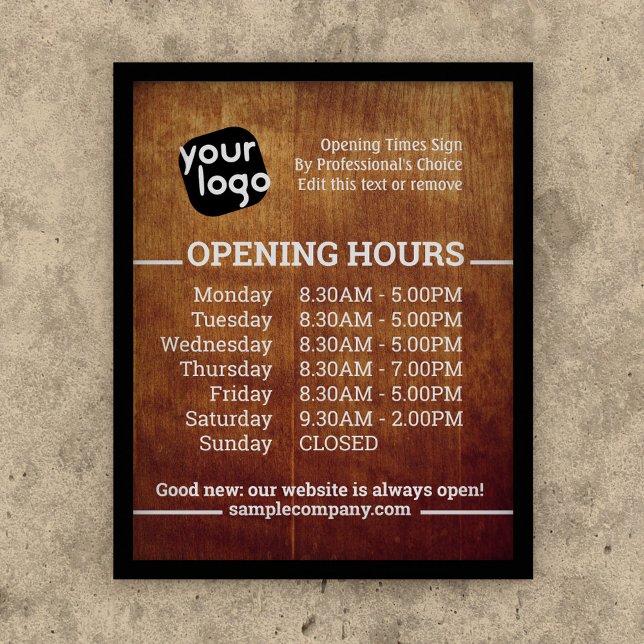  Customizable Logo And Text Business Opening Hours Poster (Creator Uploaded)