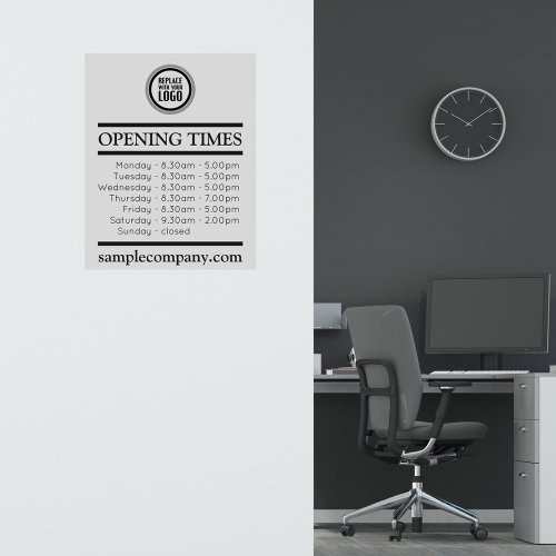 Customizable Logo And Text Business Opening Hours  Sticker