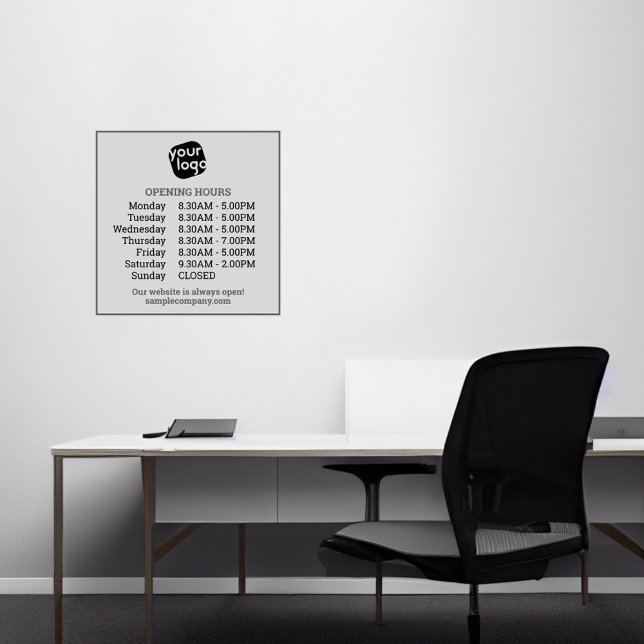 Customizable Logo And Text Business Opening Hours  Sticker (Creator Uploaded)