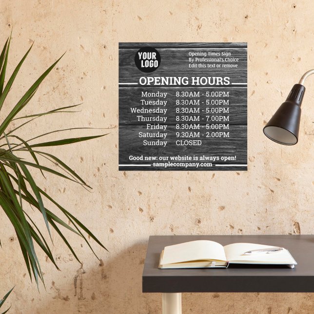  Customizable Logo And Text Business Opening Hours Wall Decal (Creator Uploaded)