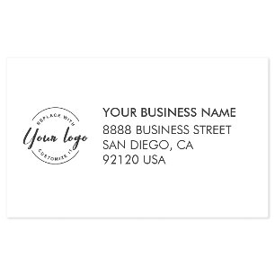 Customizable logo business name return address  self-inking stamp