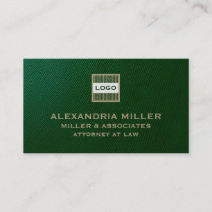 Customizable Logo Emerald Green and Gold Business Card